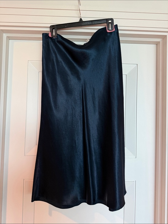 Vince Dresses & Skirts - Vince Navy Blue Satin Bias Midi Skirt